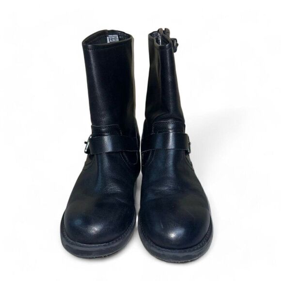 Frye Engineer Pull-on Mid-Calf Leather Boots Black 3497501 Youth 4 Women's 6 - Picture 3 of 11